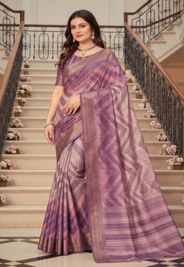 Purple with Geometric Patterns - Silk