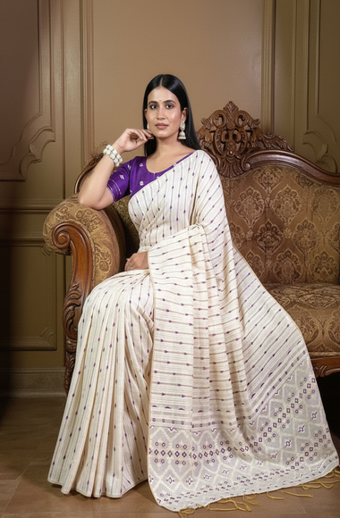 off-white & Purple Stripes